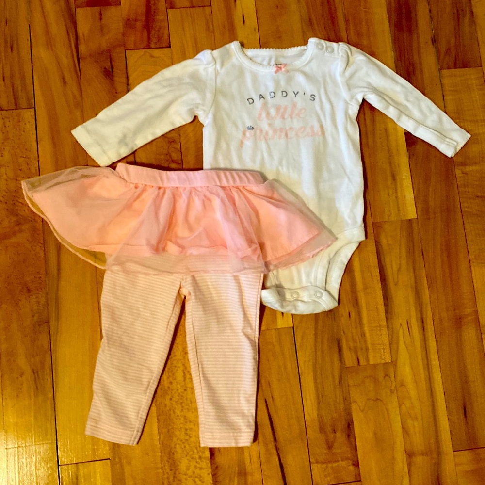 Carter’s 2pc Outfit Daddy’s Little Princess Pink 6M NWOT